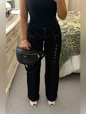 Lace Up Black Jeans - FashionNova